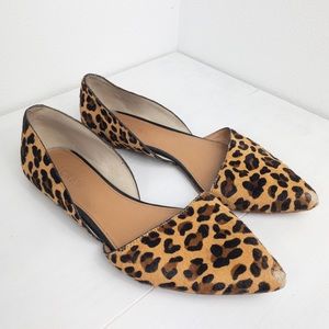 J. Crew leopard calf hair d'orsay flats, Size 8 1/2